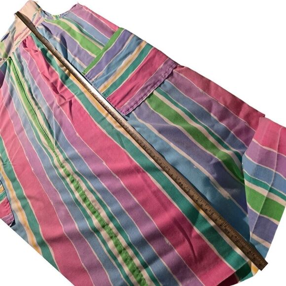 VTG Leisure Life Rainbow Candy Stripe Cotton Nightgown USA Made Gown SZ L/XL - Picture 5 of 7
